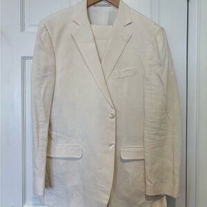 Zegna cream linen suit size 50R European (40R US) great used condition